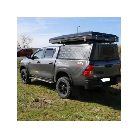 Hardtop Adventure noir strié Toyota Hilux 2016+ double cabine Alu-Cab